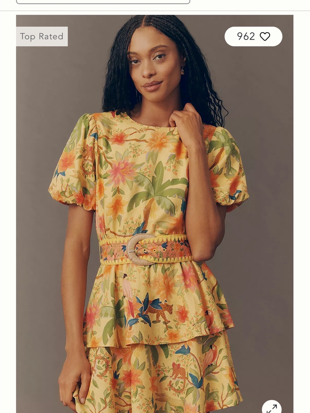 NWT Farm Rio x Anthropologie Belted Tiered Dress